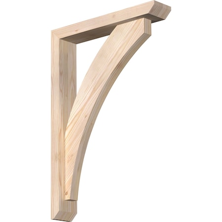 Ekena Millwork Thorton Slat Smooth Bracket w/ Offset Brace, Douglas Fir, 3 1/2"W x 18"D x 26"H BKT0402X18X26THR06SDF